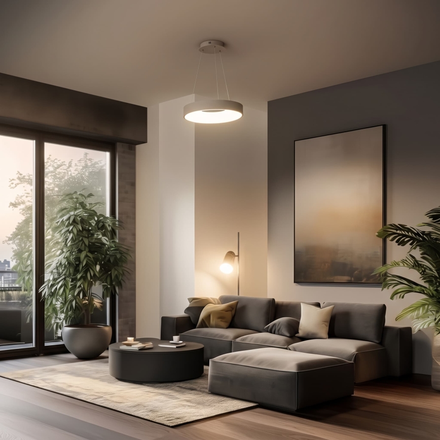 BRILAGI - Lámpara colgante LED regulable con cable FALCON II LED/67W/230V 3000-6500K Ø 40 cm beige + mando a distancia