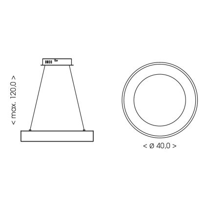 BRILAGI - Lámpara colgante LED regulable con cable FALCON II LED/67W/230V 3000-6500K Ø 40 cm beige + mando a distancia