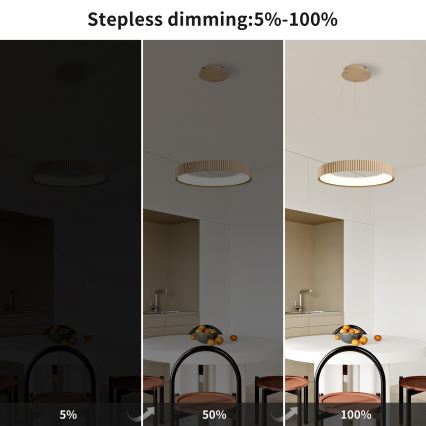 Brilagi - Lámpara colgante LED regulable suspendida por cable FALCON MODERN LED/30W/230V 3000-6500K 40 cm beige + mando a distancia