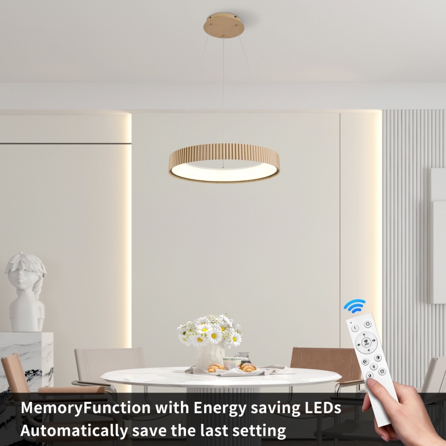 Brilagi - Lámpara colgante LED regulable suspendida por cable FALCON MODERN LED/30W/230V 3000-6500K 40 cm beige + mando a distancia