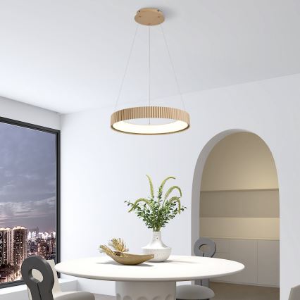 Brilagi - Lámpara colgante LED regulable suspendida por cable FALCON MODERN LED/30W/230V 3000-6500K 40 cm beige + mando a distancia