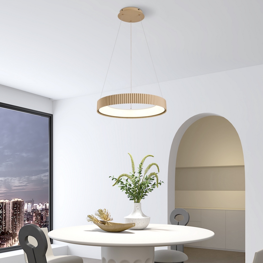 Brilagi - Lámpara colgante LED regulable suspendida por cable FALCON MODERN LED/30W/230V 3000-6500K 40 cm beige + mando a distancia