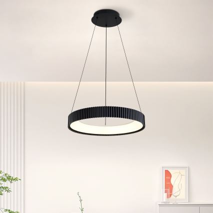 Brilagi - Lámpara colgante LED regulable con cable FALCON MODERN LED/30W/230V 3000-6500K Ø 40 cm negra + mando a distancia