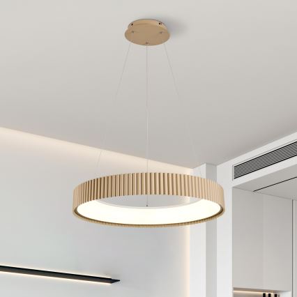 Brilagi - Lámpara colgante LED regulable con cable FALCON MODERN LED/54W/230V 3000-6500K diámetro 60 cm beige + control remoto