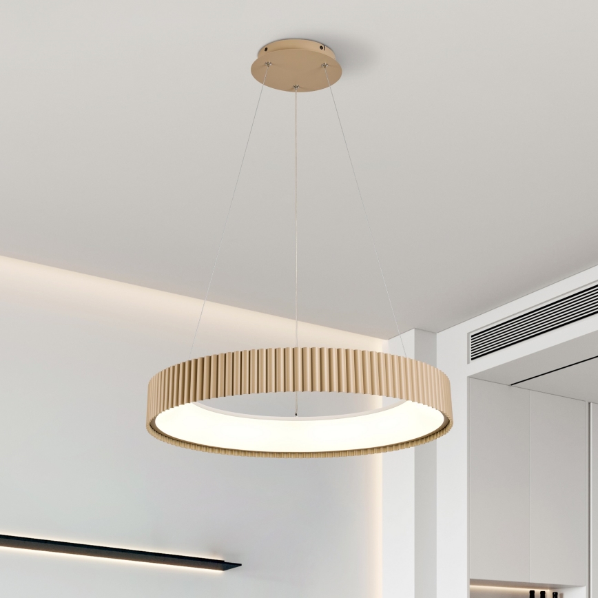 Brilagi - Lámpara colgante LED regulable con cable FALCON MODERN LED/54W/230V 3000-6500K diámetro 60 cm beige + control remoto
