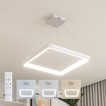Brilagi - Lámpara colgante LED regulable con cable FALCON SLIM LED/50W/230V 3000-6500K 50x50 cm blanca + mando a distancia