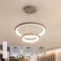 BRILAGI - Lámpara colgante LED regulable con cable FALCON SLIM LED/68W/230V 3000-6500K Ø 50 cm beige + mando a distancia