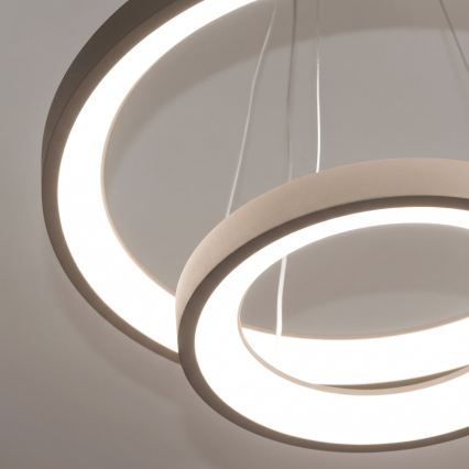 BRILAGI - Lámpara colgante LED regulable con cable FALCON SLIM LED/68W/230V 3000-6500K Ø 50 cm beige + mando a distancia