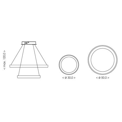 BRILAGI - Lámpara colgante LED regulable con cable FALCON SLIM LED/68W/230V 3000-6500K Ø 50 cm beige + mando a distancia