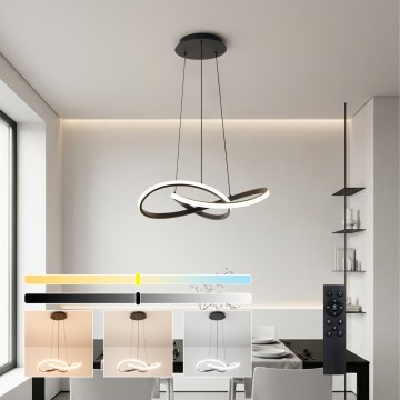 Brilagi - lámpara colgante LED regulable con cable INFINITY LED/55W/230V 3000-6000K 50x50 cm negra + mando a distancia