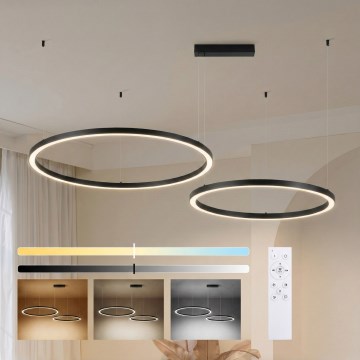 Brilagi - Lámpara colgante LED regulable con cable PORTOFINO LED/98W/230V 3000-6000K negra + control remoto