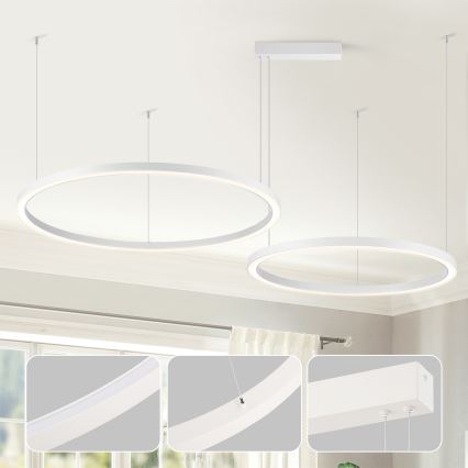 Brilagi - Lámpara colgante LED regulable en cable PORTOFINO LED/98W/230V 3000-6000K blanca + mando a distancia