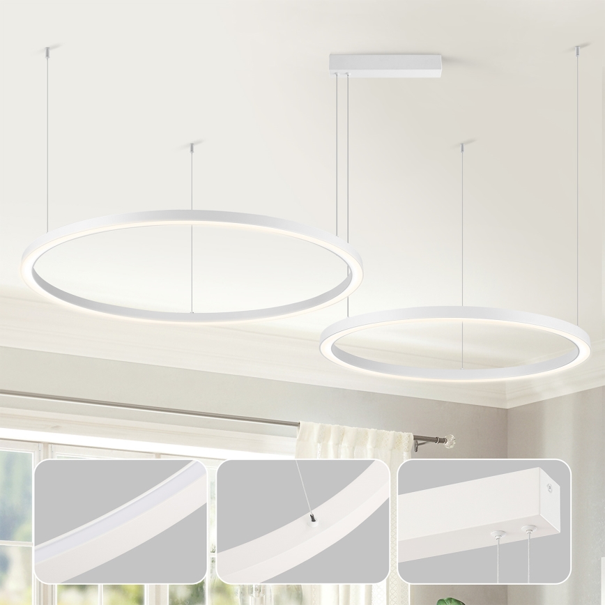 Brilagi - Lámpara colgante LED regulable en cable PORTOFINO LED/98W/230V 3000-6000K blanca + mando a distancia
