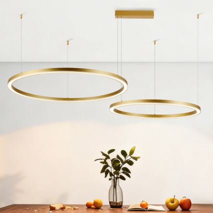 Brilagi - Lámpara colgante LED regulable con cable PORTOFINO LED/98W/230V 3000-6000K dorado + mando a distancia