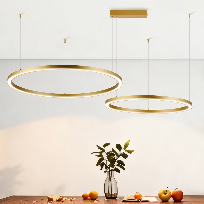 Brilagi - Lámpara colgante LED regulable con cable PORTOFINO LED/98W/230V 3000-6000K dorado + mando a distancia