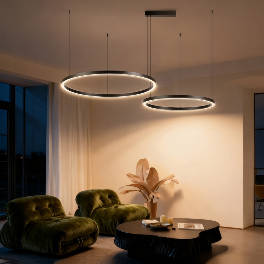 Brilagi - Lámpara colgante regulable LED con cable PORTOFINO LED/98W/230V 3000-6000K negra + mando a distancia