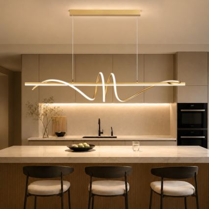 BRILAGI - Lámpara colgante LED regulable con cable SIGNATURE LED/50W/230V 3000-6000K 120 cm dorada + mando a distancia