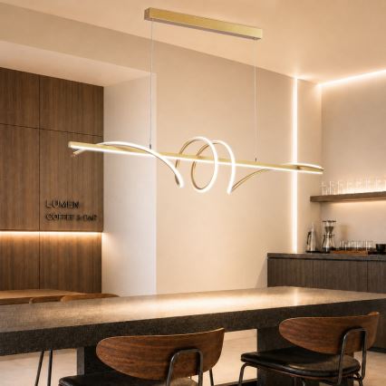 BRILAGI - Lámpara colgante LED regulable con cable SIGNATURE LED/50W/230V 3000-6000K 120 cm dorada + mando a distancia