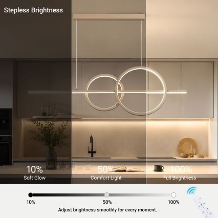 BRILAGI - Lámpara colgante LED regulable suspendida por cable SIGNATURE LED/53W/230V 3000-6000K 120 cm beige + control remoto