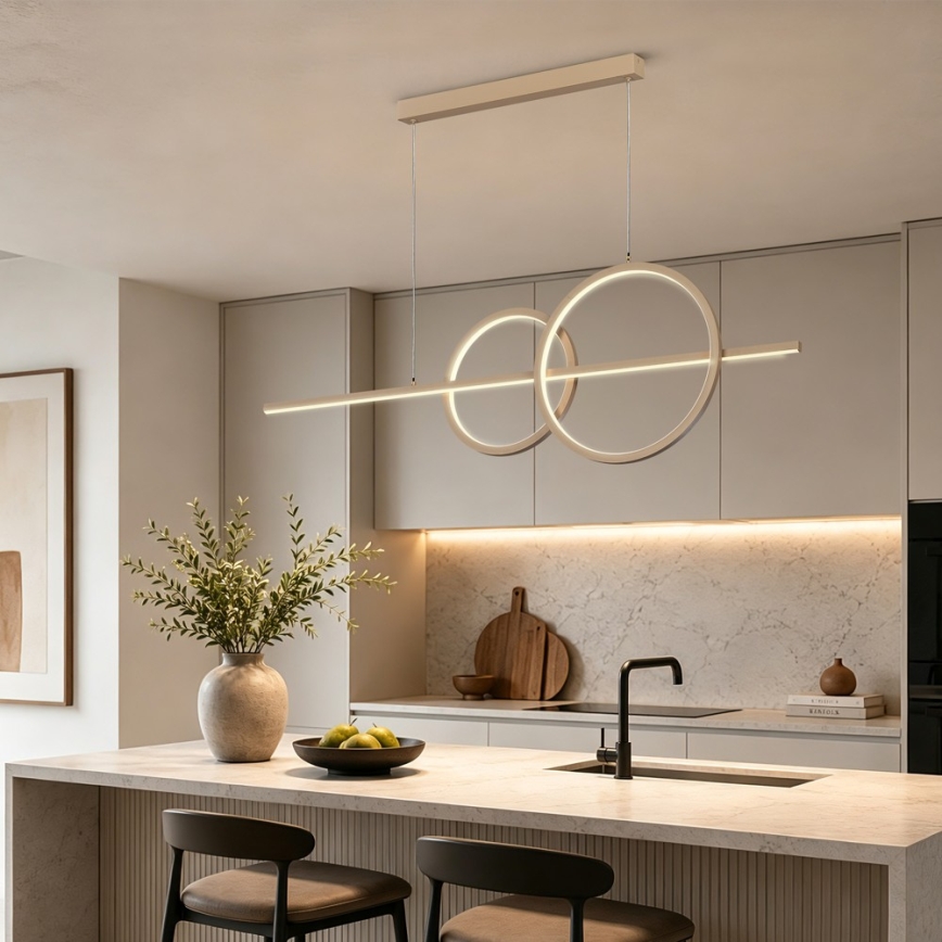BRILAGI - Lámpara colgante LED regulable suspendida por cable SIGNATURE LED/53W/230V 3000-6000K 120 cm beige + control remoto