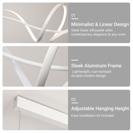 BRILAGI - Lámpara colgante regulable de cable SIGNATURE LED/55W/230V 3000-6000K 120x23 cm blanco + control remoto