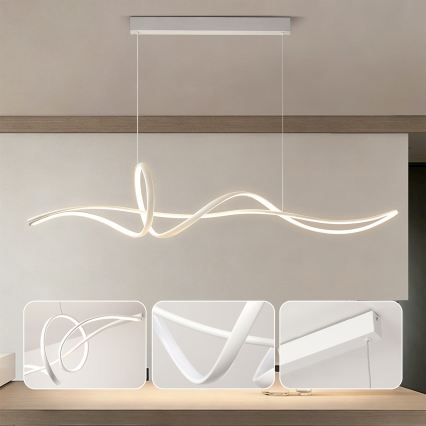BRILAGI - Lámpara colgante regulable de cable SIGNATURE LED/55W/230V 3000-6000K 120x23 cm blanco + control remoto