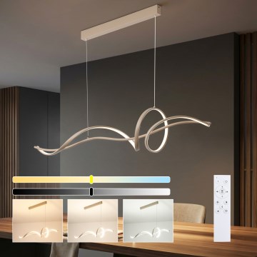Brilagi - Lámpara colgante LED regulable con cable SIGNATURE LED/55W/230V 3000-6000K 120x23 cm beige + mando a distancia