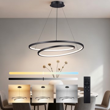 Brilagi - Lámpara colgante LED regulable con cable TWISTER LED 105 W, 230 V, 3000–6000 K, diámetro 100 cm, negra + mando a distancia