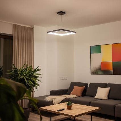 Brilagi - Lámpara colgante LED regulable FALCON SLIM LED/50W/230V 3000-6500K 50x50 cm negra + mando a distancia