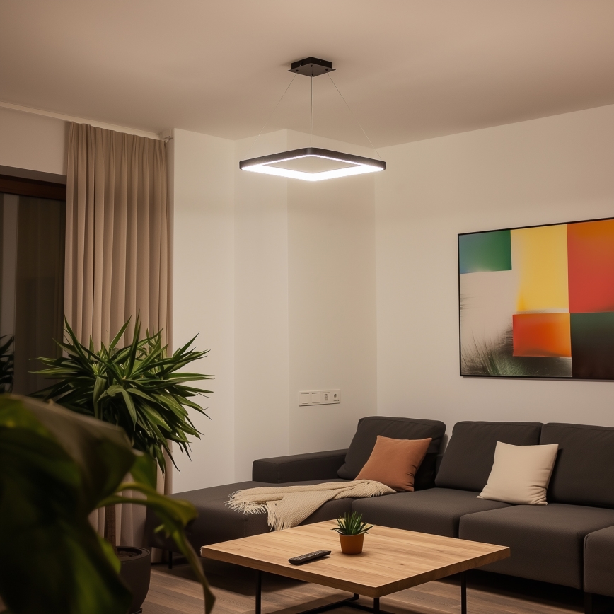 Brilagi - Lámpara colgante LED regulable FALCON SLIM LED/50W/230V 3000-6500K 50x50 cm negra + mando a distancia