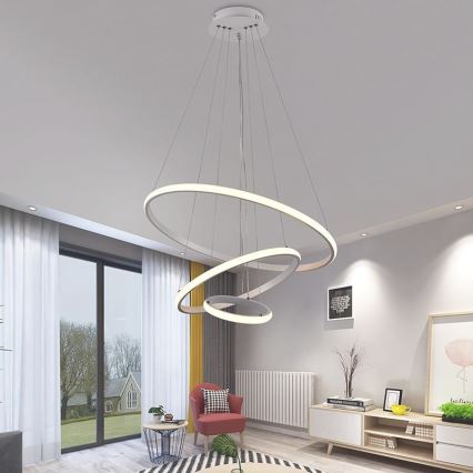 BRILAGI - Lámpara colgante LED regulable con cable CIRCLE LED/90W/230V 3000-6500K Ø 60 cm + mando a distancia