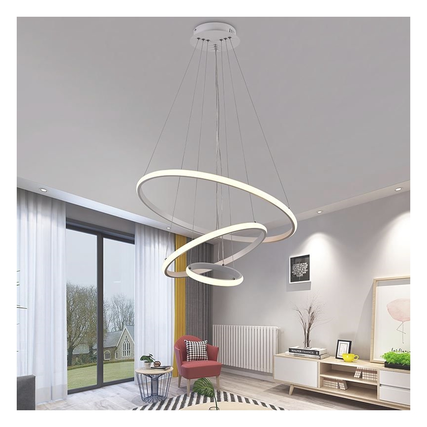 BRILAGI - Lámpara colgante LED regulable con cable CIRCLE LED/90W/230V 3000-6500K Ø 60 cm + mando a distancia