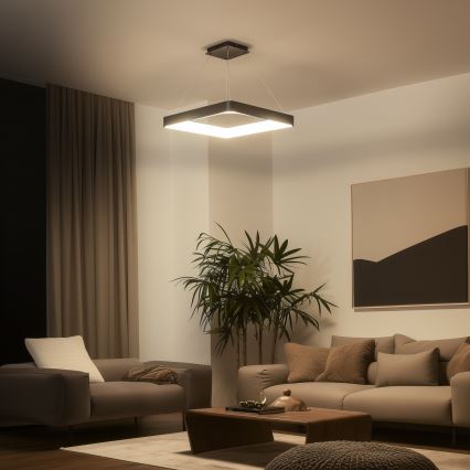 Brilagi - Lámpara colgante LED regulable con cable FALCON II LED/125W/230V 3000-6500K 60x60 cm negra + mando a distancia