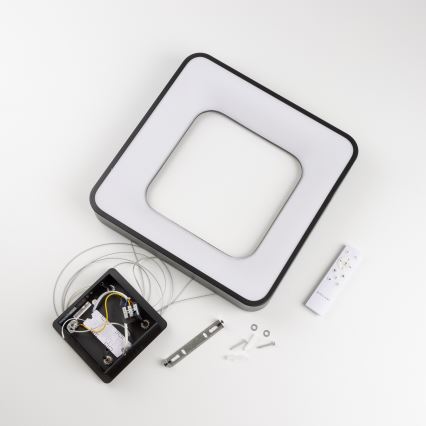 Brilagi - Lámpara colgante LED regulable con cable FALCON II LED/80W/230V 3000-6500K 40x40 cm negro + mando a distancia