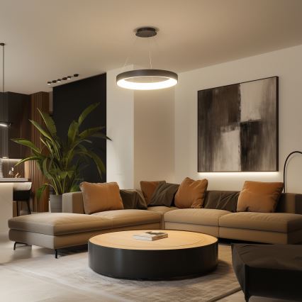 BRILAGI - Lámpara colgante LED regulable suspendida por cable FALCON II LED/99W/230V 3000-6500K diámetro 60 cm negra + mando a distancia