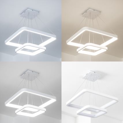 Brilagi - Lámpara colgante LED regulable FALCON SLIM LED/78W/230V 3000-6500K 50x50 cm blanca + mando a distancia