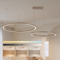 Brilagi - Lámpara colgante LED regulable en cable PORTOFINO LED/98W/230V 3000-6000K beige + mando a distancia