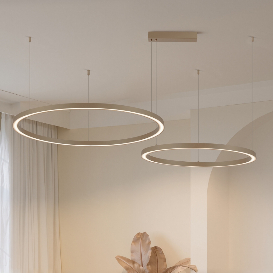 BRILAGI - Lámpara colgante LED regulable en cable PORTOFINO LED/98W/230V 3000-6000K beige + mando a distancia