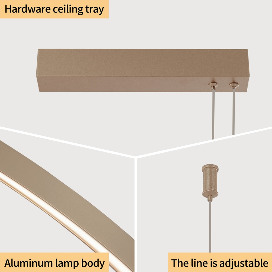 BRILAGI - Lámpara colgante LED regulable en cable PORTOFINO LED/98W/230V 3000-6000K beige + mando a distancia
