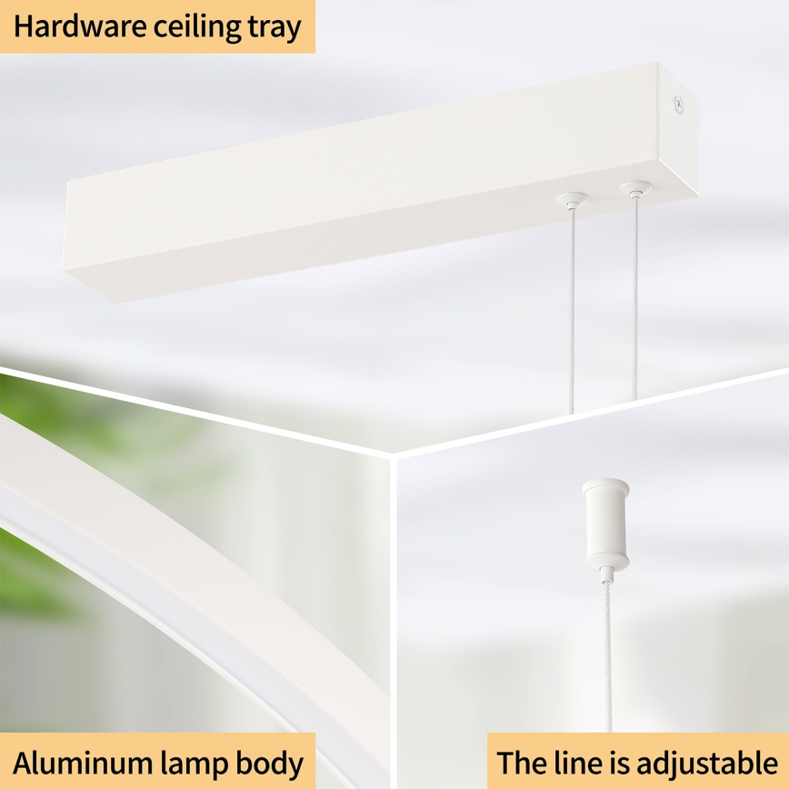 Brilagi - Lámpara colgante LED regulable con cable PORTOFINO LED/98W/230V 3000-6000K blanco + control remoto