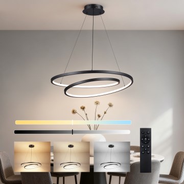 Brilagi - Lámpara colgante LED regulable en cable TWISTER LED/75W/230V 3000-6000K Ø 70 cm negra + mando a distancia