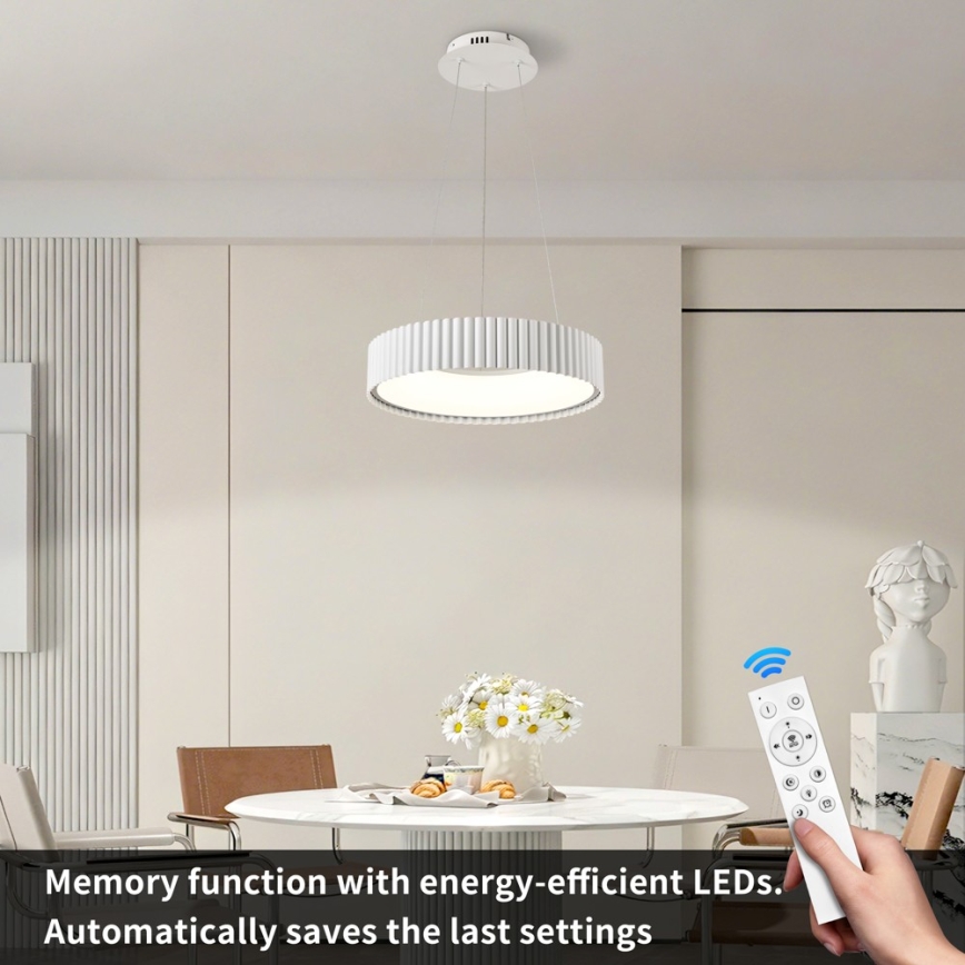BRILAGI - Lámpara colgante LED regulable con cable FALCON MODERN LED/30W/230V 3000-6000K Ø 40 cm blanco + mando a distancia