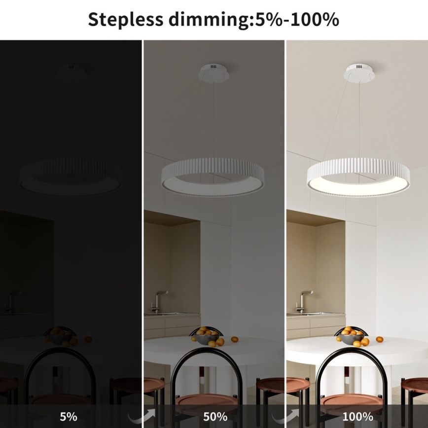 BRILAGI - Lámpara colgante LED regulable en cable FALCON MODERN LED/54W/230V 3000-6000K Ø 60 cm blanca + mando a distancia