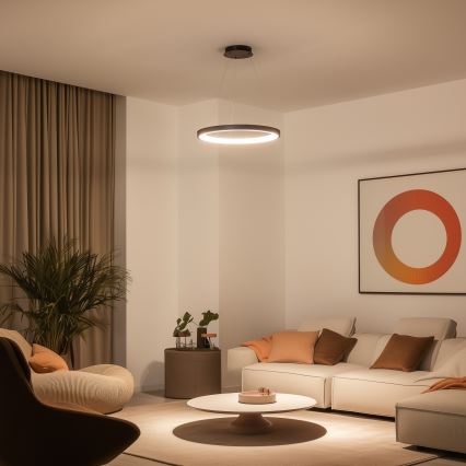 Brilagi - Lámpara colgante LED regulable con cable FALCON SLIM LED/42W/230V 3000-6500K Ø 50 cm negra + mando a distancia