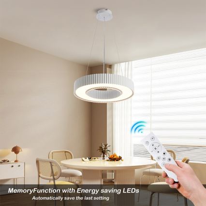 Brilagi - Lámpara colgante LED regulable LUMIX LED/48W/230V 3000-6000K blanca, diámetro 50 cm + mando a distancia