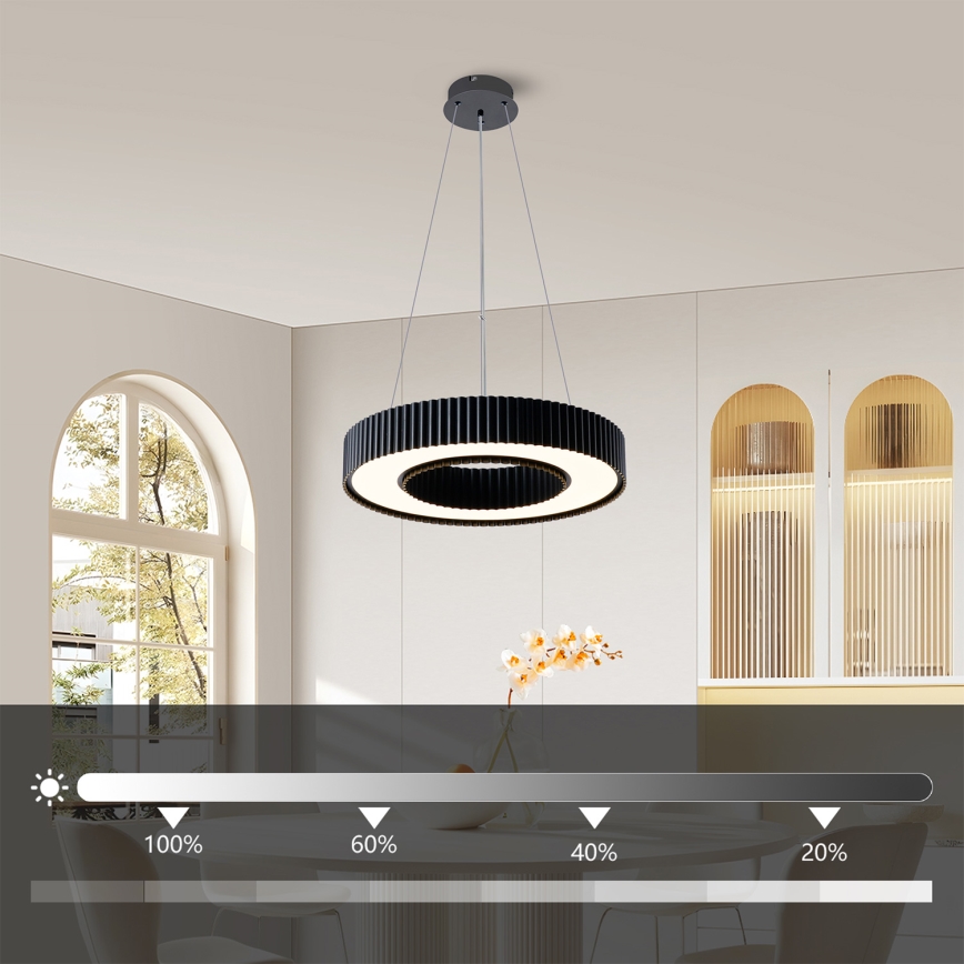 Brilagi - Lámpara colgante LED regulable con cable LUMIX LED/48W/230V 3000-6000K negro Ø 50 cm + mando a distancia