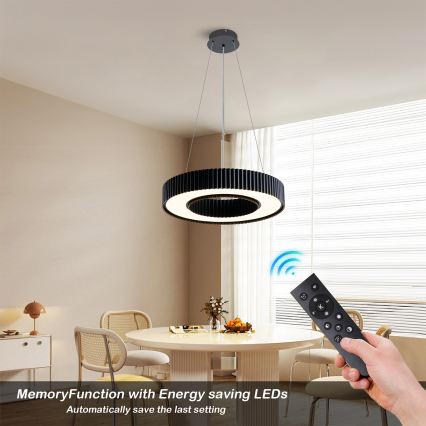 Brilagi - Lámpara colgante LED regulable con cable LUMIX LED/48W/230V 3000-6000K negro Ø 50 cm + mando a distancia