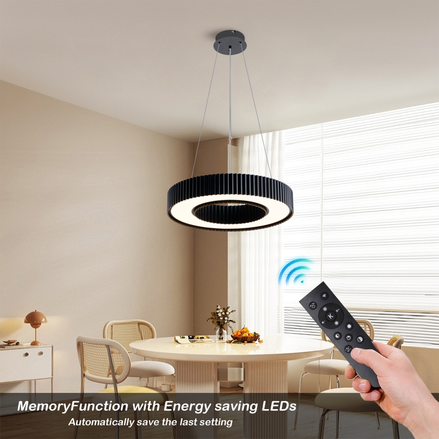 Brilagi - Lámpara colgante LED regulable con cable LUMIX LED/48W/230V 3000-6000K negro Ø 50 cm + mando a distancia