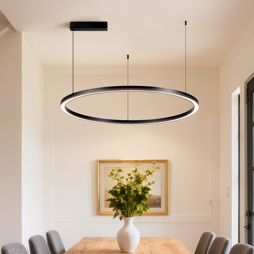 Brilagi - Lámpara colgante LED regulable en cable PORTOFINO LED/60W/230V 3000-6000K Ø 80 cm negra + mando a distancia