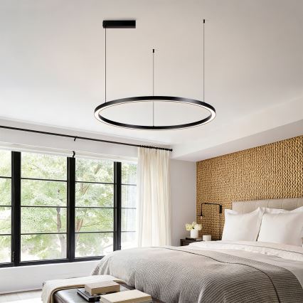 Brilagi - Lámpara colgante LED regulable en cable PORTOFINO LED/60W/230V 3000-6000K Ø 80 cm negra + mando a distancia